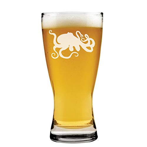 15 oz Beer Pilsner Glass Octopus And Tentacles