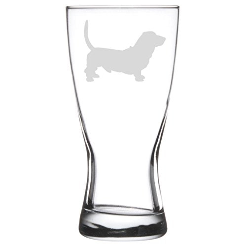 15 oz Beer Pilsner Glass Basset Hound