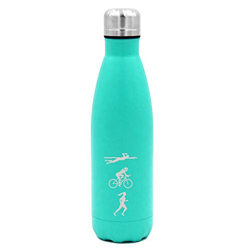 MIP Brand 17 oz. Double Wall Vacuum Insulated Stainless Steel Water Bottle Travel Mug Cup Female Triathlon Swim Bike Run (Light-Blue)