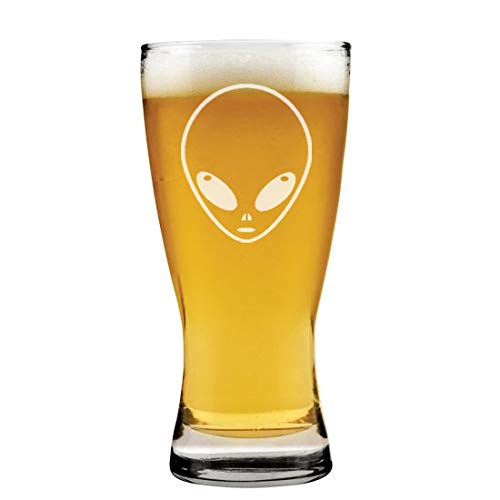 15 oz Beer Pilsner Glass Alien Head