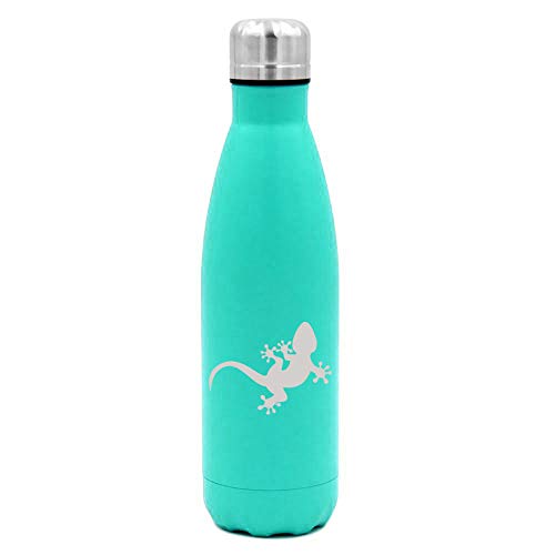 MIP Brand 17 oz. Double Wall Vacuum Insulated Stainless Steel Water Bottle Travel Mug Cup Gecko Lizard (Light-Blue)