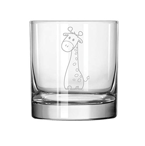 11 oz Rocks Whiskey Highball Glass Cute Giraffe