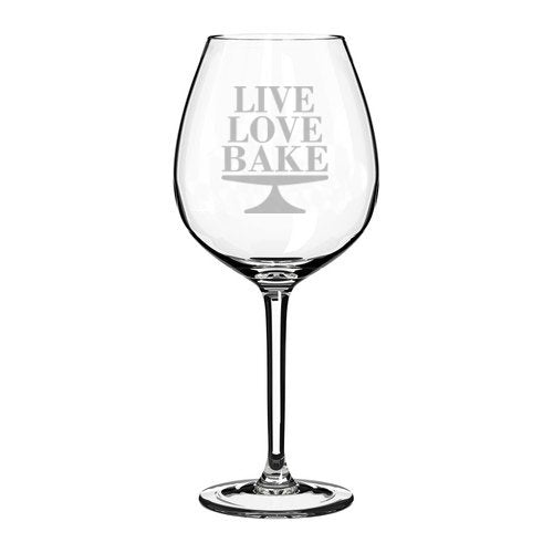 Wine Glass Goblet Live Love Bake (20 oz Jumbo)