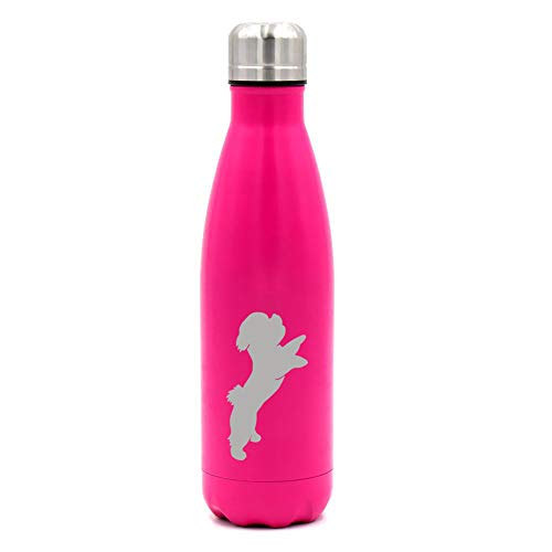 MIP Brand 17 oz. Double Wall Vacuum Insulated Stainless Steel Water Bottle Travel Mug Cup Bichon Frise (Pink)