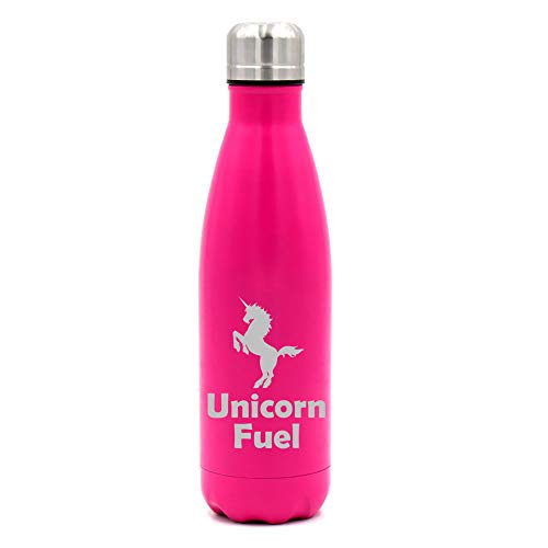 MIP Brand 17 oz. Double Wall Vacuum Insulated Stainless Steel Water Bottle Travel Mug Cup Unicorn Fuel (Pink)