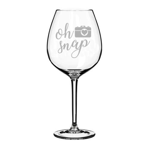 Wine Glass Goblet Oh Snap Funny Camera Picture Photographer (20 oz Jumbo)