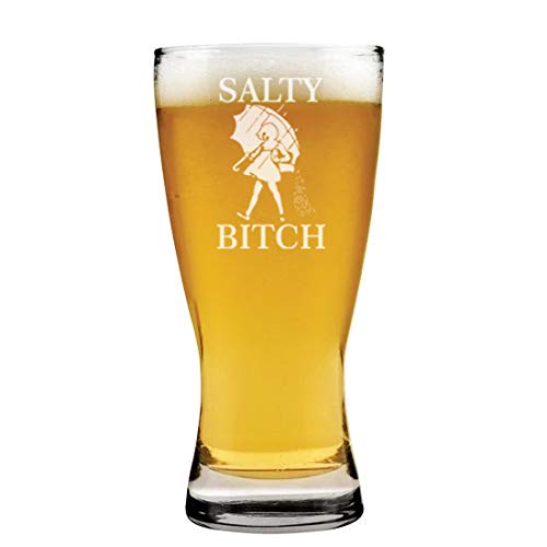 15 oz Beer Pilsner Glass Salty Btch Funny