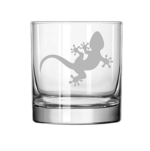 11 oz Rocks Whiskey Highball Glass Gecko Lizard