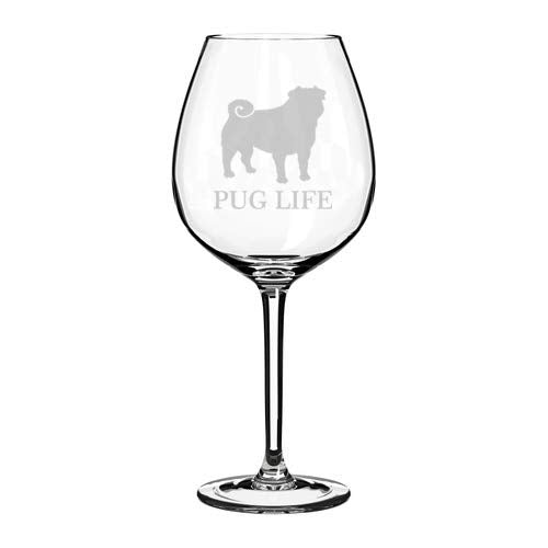 Wine Glass Goblet Funny Pug Life (20 oz Jumbo)