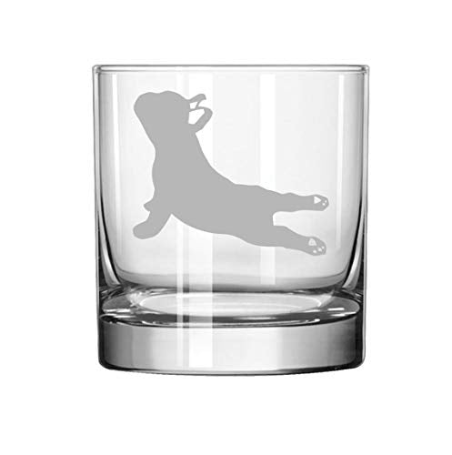 11 oz Rocks Whiskey Highball Glass French Bulldog Yoga