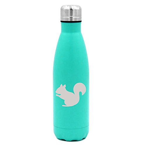 17 oz. Double Wall Vacuum Insulated Stainless Steel Water Bottle Travel Mug Cup Squirrel (Light-Blue)