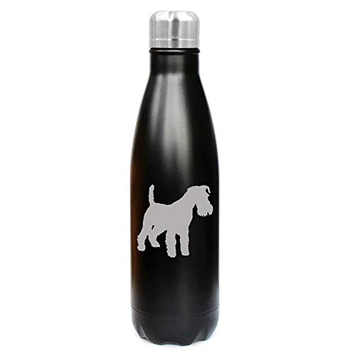 MIP Brand 17 oz. Double Wall Vacuum Insulated Stainless Steel Water Bottle Travel Mug Cup Miniature Schnauzer (Black)