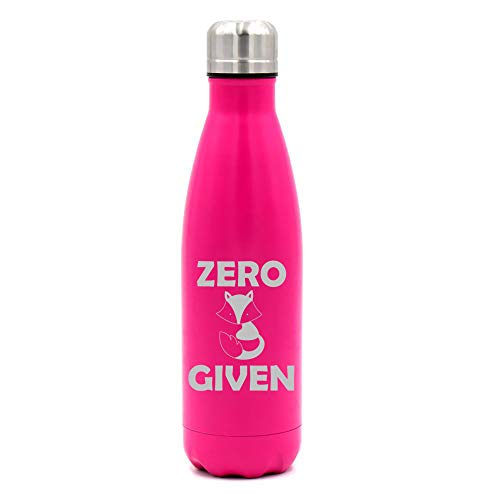 MIP Brand 17 oz. Double Wall Vacuum Insulated Stainless Steel Water Bottle Travel Mug Cup Zero Fox Given Funny (Pink)