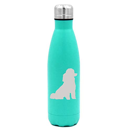 MIP Brand 17 oz. Double Wall Vacuum Insulated Stainless Steel Water Bottle Travel Mug Cup Miniature Poodle Toy Poodle (Light-Blue)