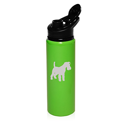25 oz Aluminum Sports Water Travel Bottle Miniature Schnauzer (Bright-Green)