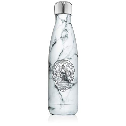 MIP Brand 17 oz. Double Wall Vacuum Insulated Stainless Steel Water Bottle Travel Mug Cup Sugar Candy Skull