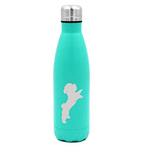 MIP Brand 17 oz. Double Wall Vacuum Insulated Stainless Steel Water Bottle Travel Mug Cup Bichon Frise (Light-Blue)