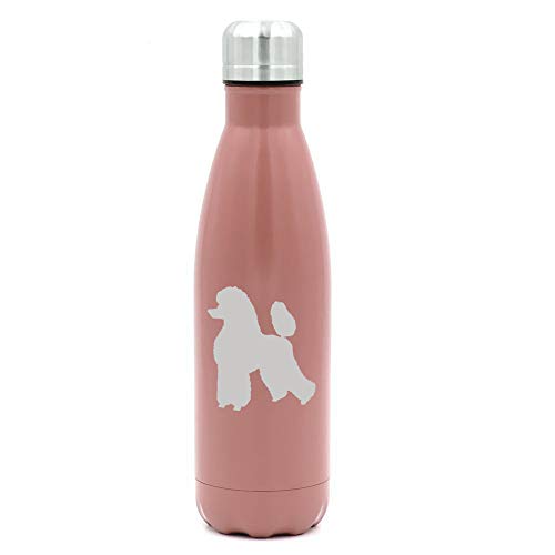 MIP Brand 17 oz. Double Wall Vacuum Insulated Stainless Steel Water Bottle Travel Mug Cup Poodle (Rose Gold)