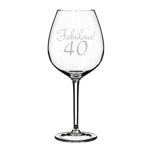 Wine Glass Goblet Fabulous 40 40th Birthday (20 oz Jumbo)