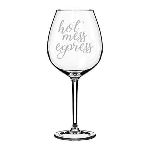 Wine Glass Goblet Hot Mess Express Funny (20 oz Jumbo)