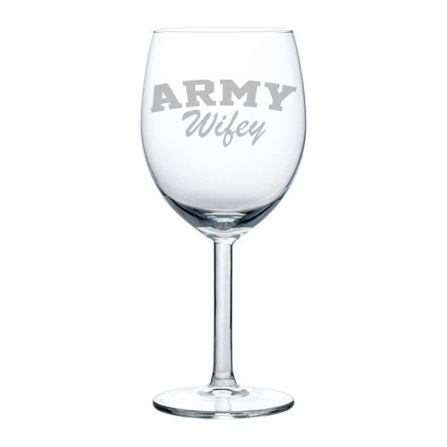 Wine Glass Goblet Army Wife Wifey (10 oz)