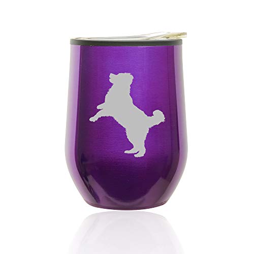 Stemless Wine Tumbler Coffee Travel Mug Glass With Lid Bernese Mountain Dog (Royal Purple)