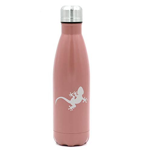 MIP Brand 17 oz. Double Wall Vacuum Insulated Stainless Steel Water Bottle Travel Mug Cup Gecko Lizard (Rose Gold)