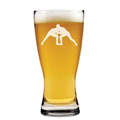 15 oz Beer Pilsner Glass Wrestle Wrestling