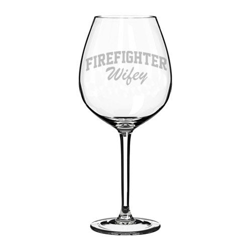 Wine Glass Goblet Firefighter Wife Wifey (20 oz Jumbo)