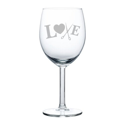 Wine Glass Goblet Love Hair Cutting Scissors Crafts (10 oz)