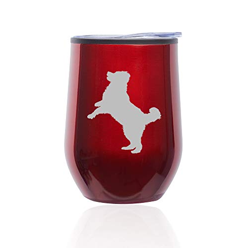 Stemless Wine Tumbler Coffee Travel Mug Glass With Lid Bernese Mountain Dog (Red)