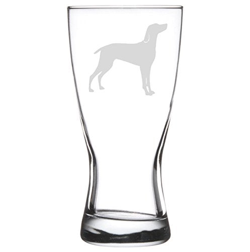 15 oz Beer Pilsner Glass Weimaraner