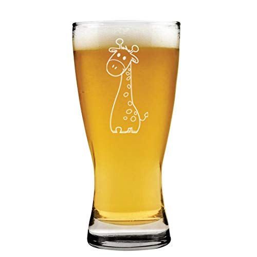 15 oz Beer Pilsner Glass Cute Giraffe