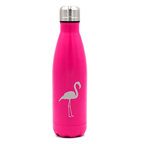 17 oz. Double Wall Vacuum Insulated Stainless Steel Water Bottle Travel Mug Cup Flamingo (Pink)