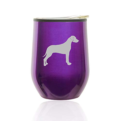 Stemless Wine Tumbler Coffee Travel Mug Glass With Lid Rhodesian Ridgeback (Royal Purple)
