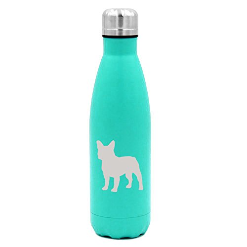 17 oz. Double Wall Vacuum Insulated Stainless Steel Water Bottle Travel Mug Cup French Bulldog (Light-Blue)