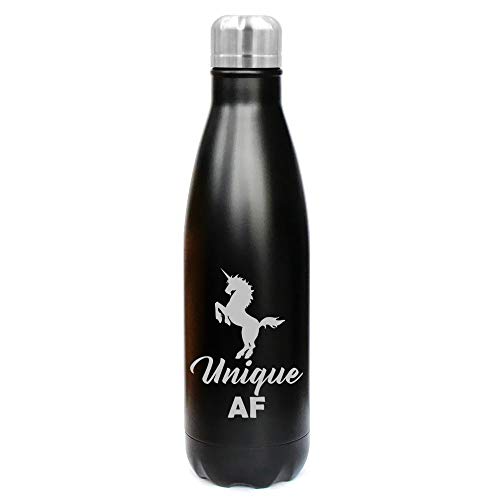 MIP Brand 17 oz. Double Wall Vacuum Insulated Stainless Steel Water Bottle Travel Mug Cup Unique AF Unicorn (Black)