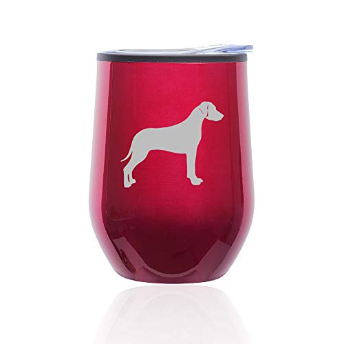 Stemless Wine Tumbler Coffee Travel Mug Glass With Lid Rhodesian Ridgeback (Fuchsia)