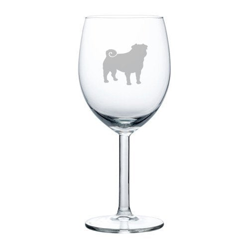 10 oz Wine Glass Pug Dog,MIP