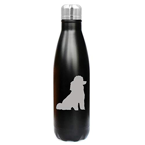 MIP Brand 17 oz. Double Wall Vacuum Insulated Stainless Steel Water Bottle Travel Mug Cup Miniature Poodle Toy Poodle (Black)