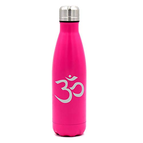 MIP Brand 17 oz. Double Wall Vacuum Insulated Stainless Steel Water Bottle Travel Mug Cup Yoga Symbol (Pink)