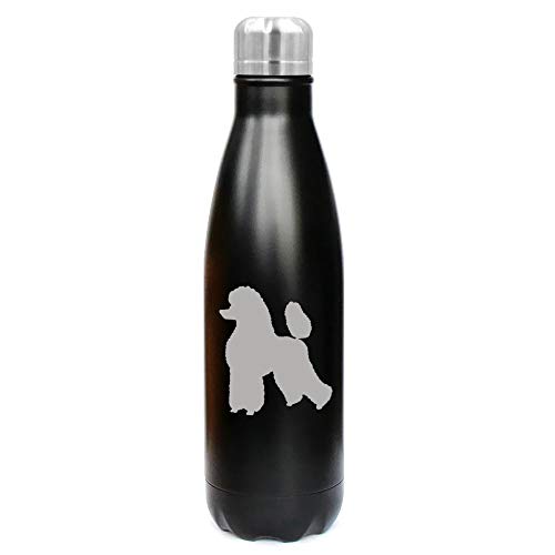 MIP Brand 17 oz. Double Wall Vacuum Insulated Stainless Steel Water Bottle Travel Mug Cup Poodle (Black)