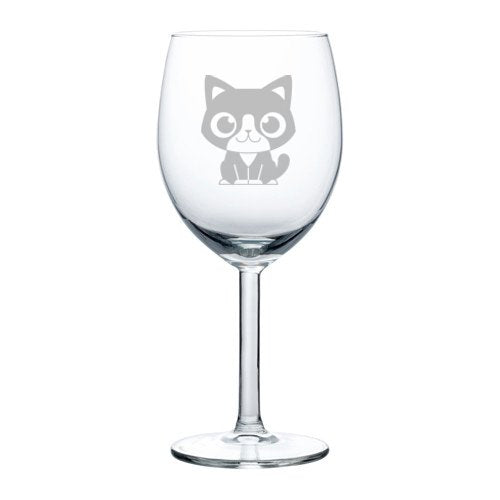 Wine Glass Goblet Cute Cat (10 oz)