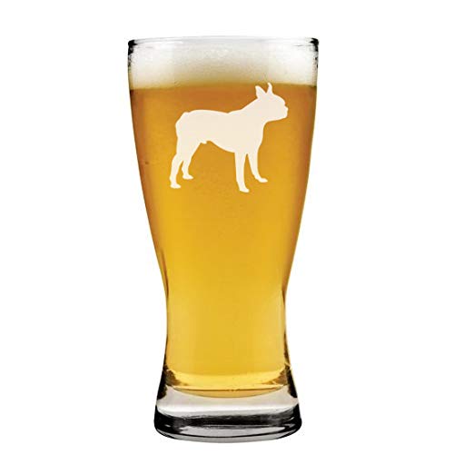 15 oz Beer Pilsner Glass Boston Terrier