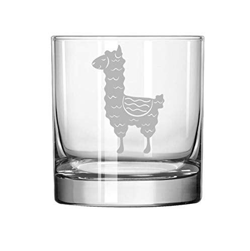 11 oz Rocks Whiskey Highball Glass Cute Llama