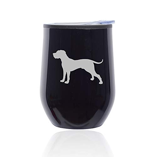 Stemless Wine Tumbler Coffee Travel Mug Glass With Lid Great Dane (Midnight Black)