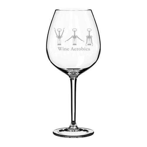 20 oz Jumbo Wine Glass Funny Wine Aerobics,MIP