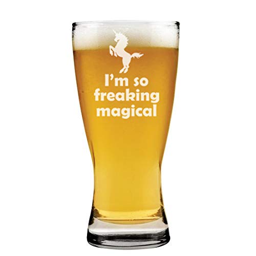 15 oz Beer Pilsner Glass I'm So Freaking Magical Unicorn