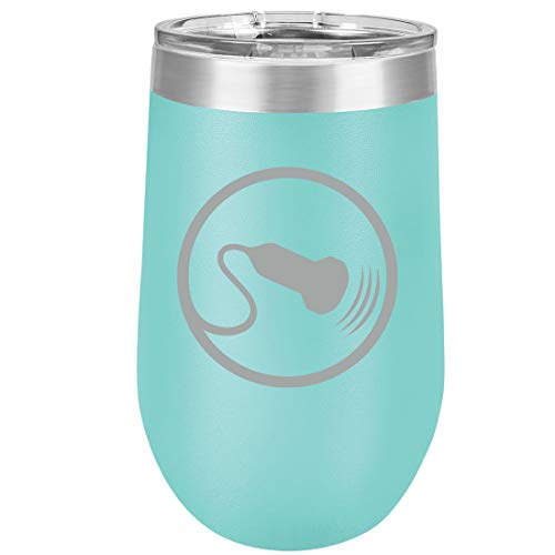 16 oz Double Wall Vacuum Insulated Stainless Steel Stemless Wine Tumbler Glass Coffee Travel Mug With Lid Sonography Sonographer Ultrasound (Teal)