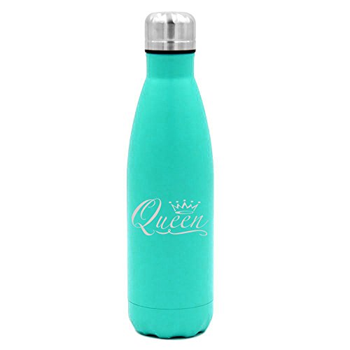 17 oz. Double Wall Vacuum Insulated Stainless Steel Water Bottle Travel Mug Cup Queen Fancy (Light-Blue)